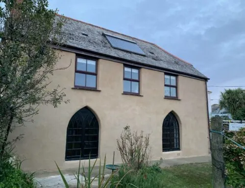External Lime plastering to coach House – Porthleven 2021